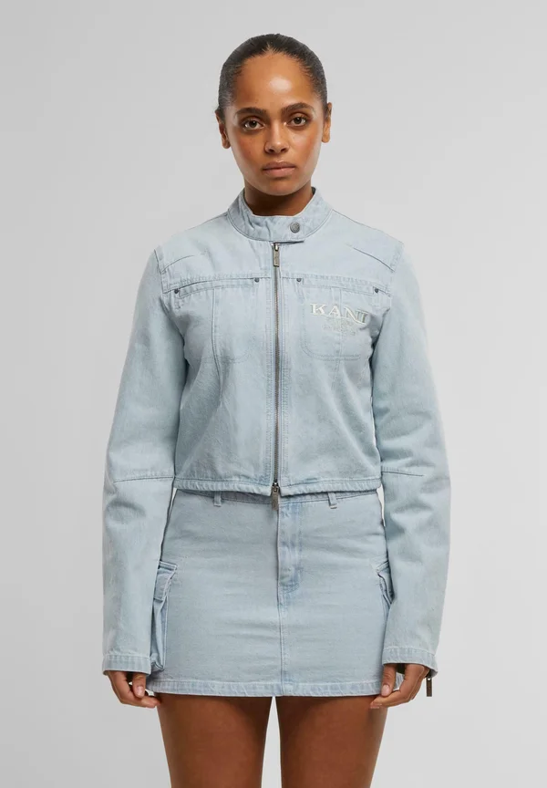 RETRO BIKER - Denim jacket - bleached blue