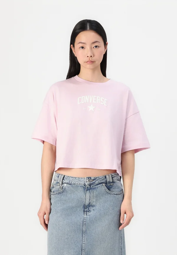 RETRO BOXY TEE - Print T-shirt - summit pink