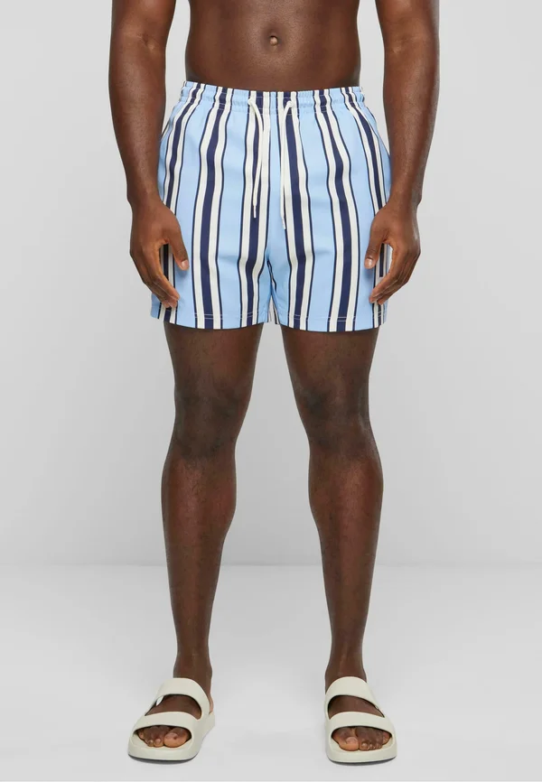 RETRO STRIPED - Swimming shorts - light blue white blue