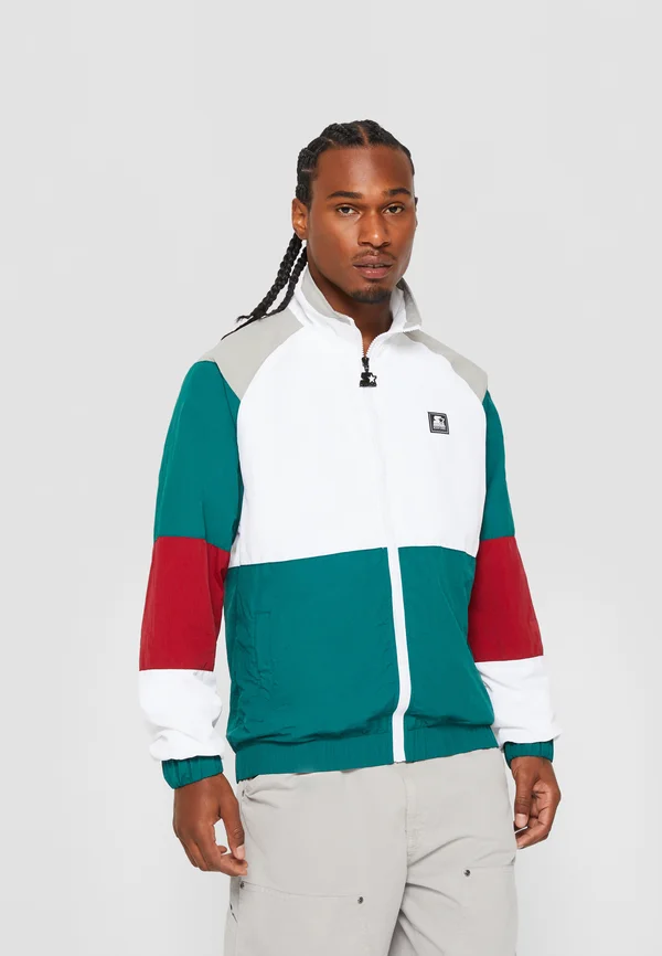 RETRO  - Summer jacket - retro grn/wht/brick rd/gry