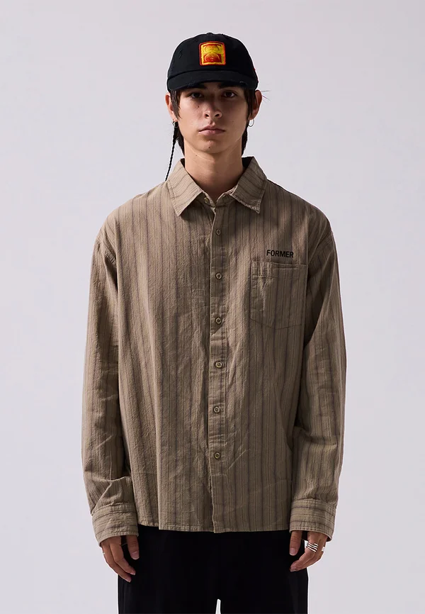 REYNOLDS STRIPED - Shirt - moss