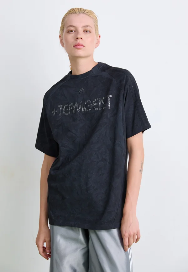 RHINESTONE TEE - Print T-shirt - black