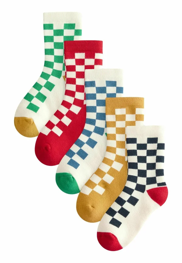 RICH 5 PACK  - Socks - ecru bright checkerboard