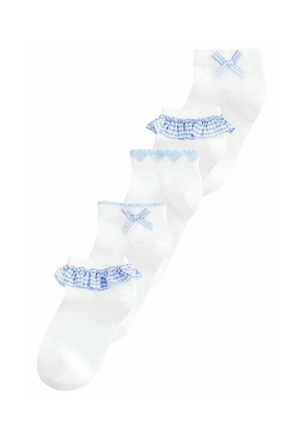 RICH 5 PACK - Trainer socks - white with blue gingham ruffle