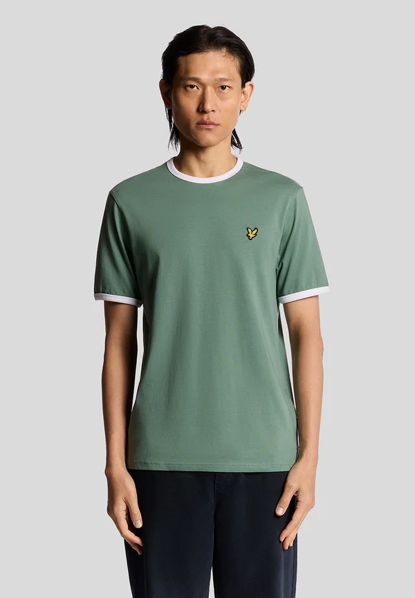 RINGER - Basic T-shirt - agave green/white