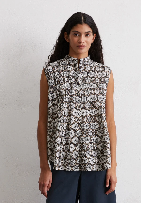 ÄRMELLOSE PRINT FLARED AUS LEICHTEM 
 - Blouse - multi muted blue