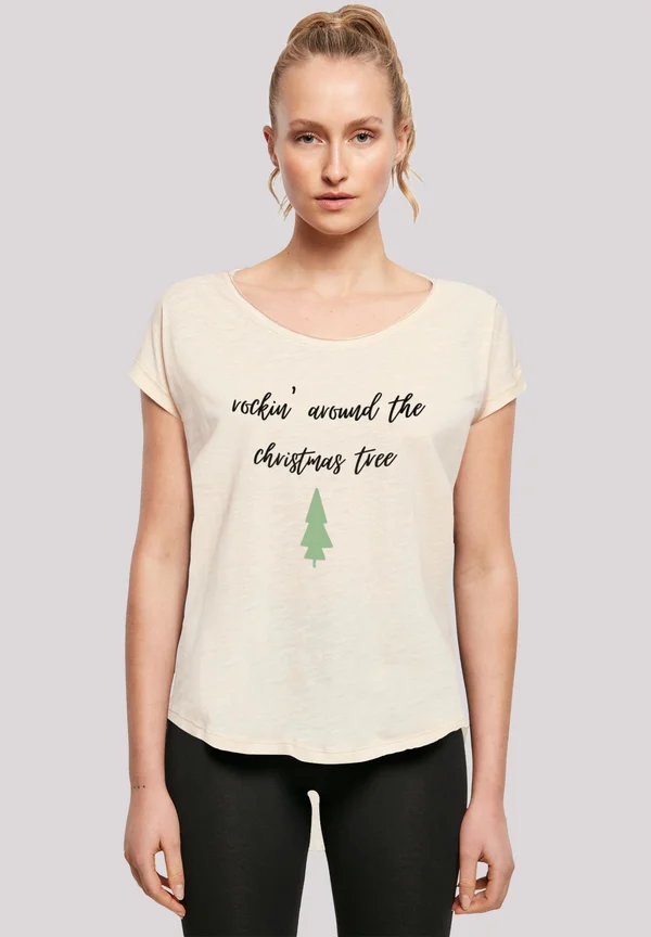 ROCKIN AROUND THE CHRISTMAS TREE - Print T-shirt - whitesand