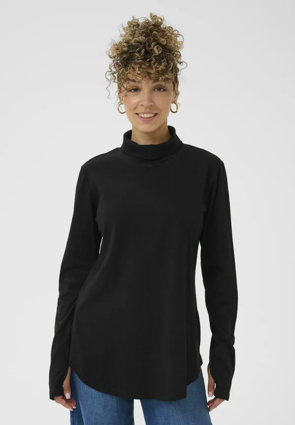 ROLLNECK - Long sleeved top - pitch black