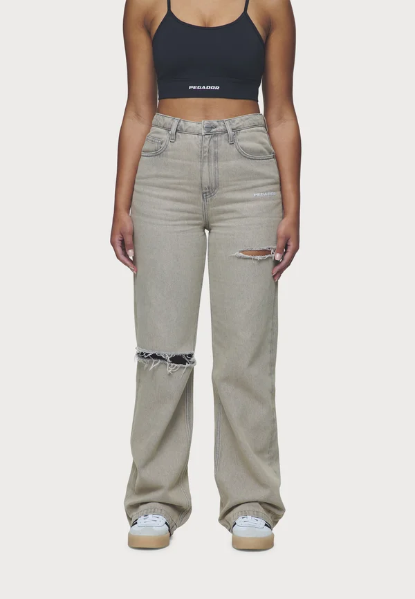 ROMANI HIGH WAIST - Wide Leg - washed coast sand