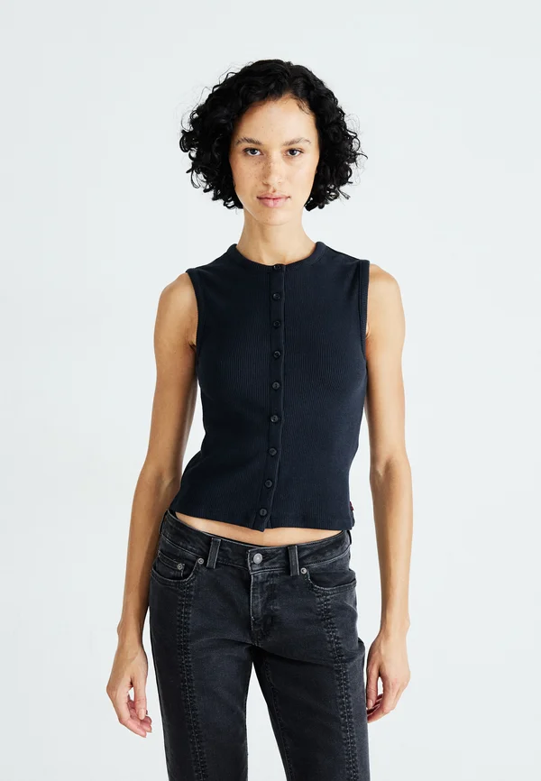 RORY BUTTON UP - Top - anthracite night