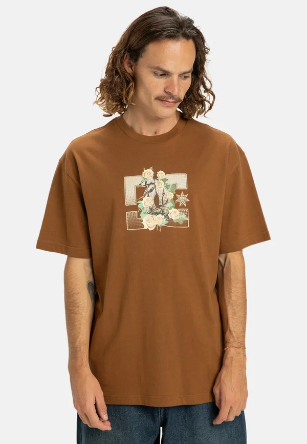 ROSE AND THORN STAR - Print T-shirt - toffee