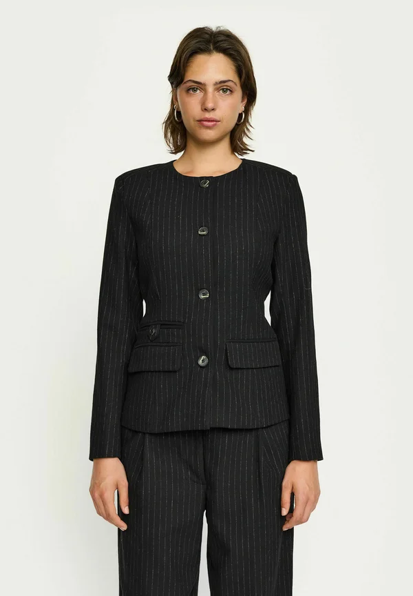 ROUND NECK - Blazer - black