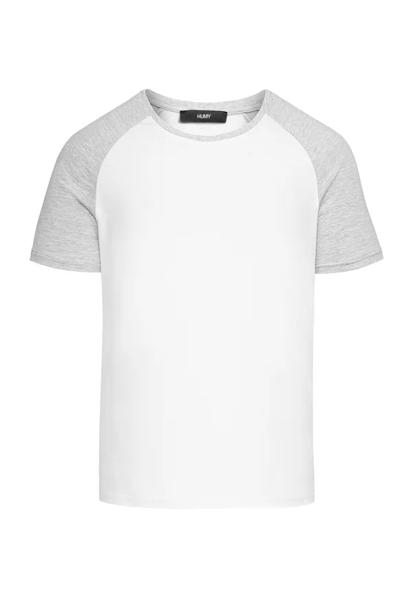 ROUND NECK COLLOR BLOCK A S - Basic T-shirt - weiß