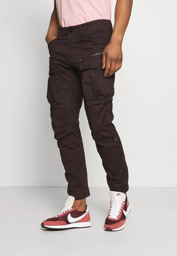 ROVIC ZIP TAPERED - Cargo trousers - deep brown