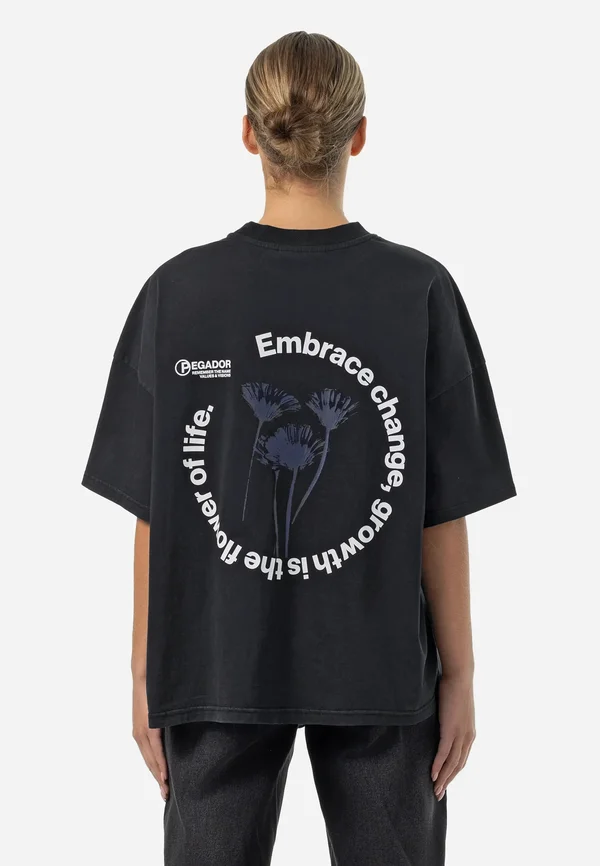 ROYA HEAVY OVERSIZED TEE - Print T-shirt - vintage black