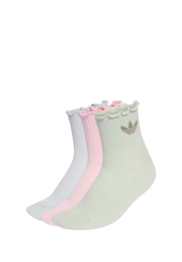 RUFFLE 3 PAIRS - Socks - clear pink linen green halo blue