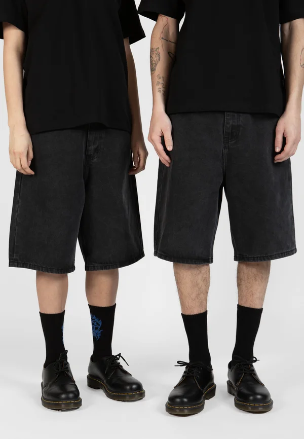 RUIN CASPER UNISEX - Denim shorts - faded black