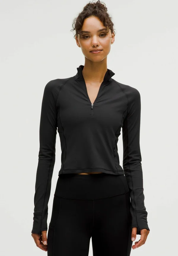 RULU RUN CROPPED HALF  - Long sleeved top - black
