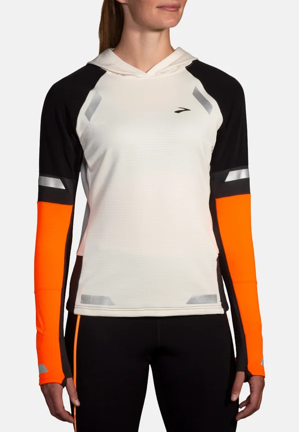 RUN VISIBLE THERMAL 2.0 - Long sleeved top - ecru fluoro flash black