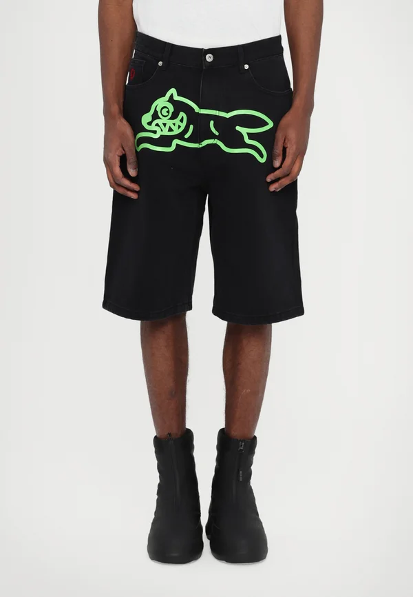 RUNNING DOG  - Denim shorts - black denim