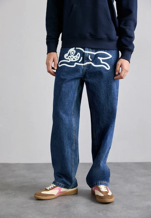 RUNNING DOG DOUBLE SCOOP PANT - Relaxed fit jeans - mid wash blue