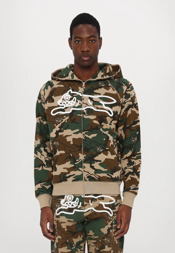 RUNNING DOG WOODLAND CAMO ZIP THROUGH HOOD - Zip-up sweatshirt - multi