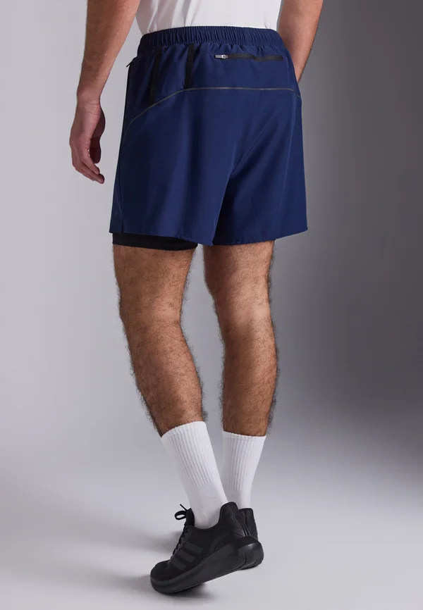 RUNNING SHORTS WITH CONTRAST DOUBLE-LAYER - Sports shorts - dark blue