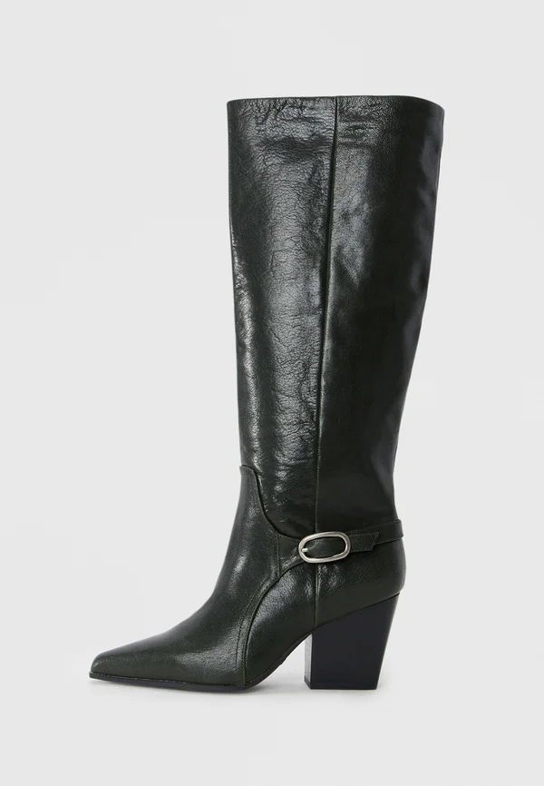 SADDLE - High heeled boots - dark green