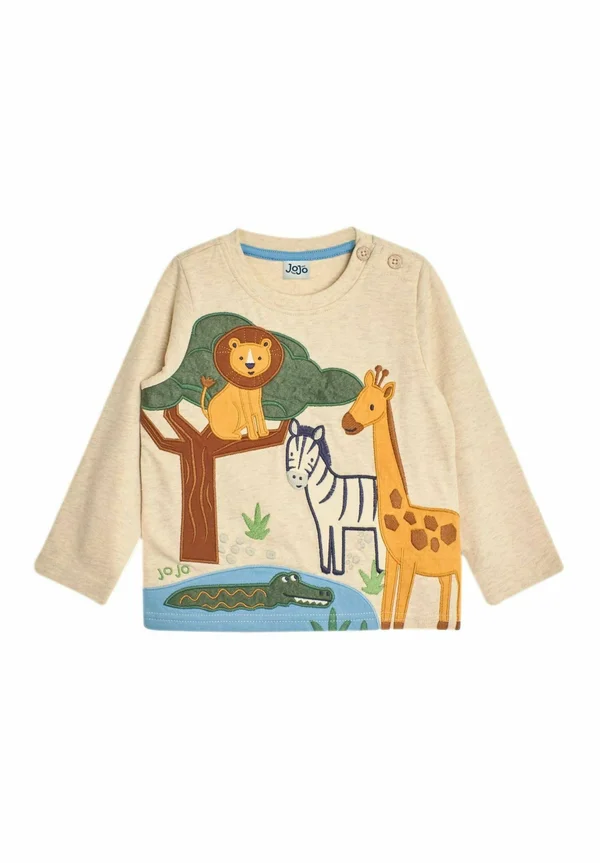 SAFARI SCENE APPLIQUE - REGULAR FIT - Long sleeved top - natural