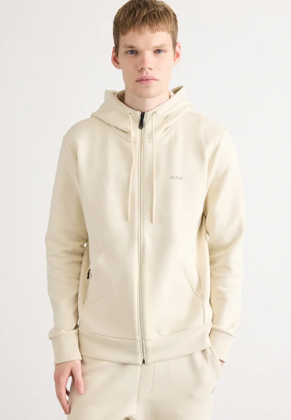 SAGGY - Zip-up sweatshirt - open white