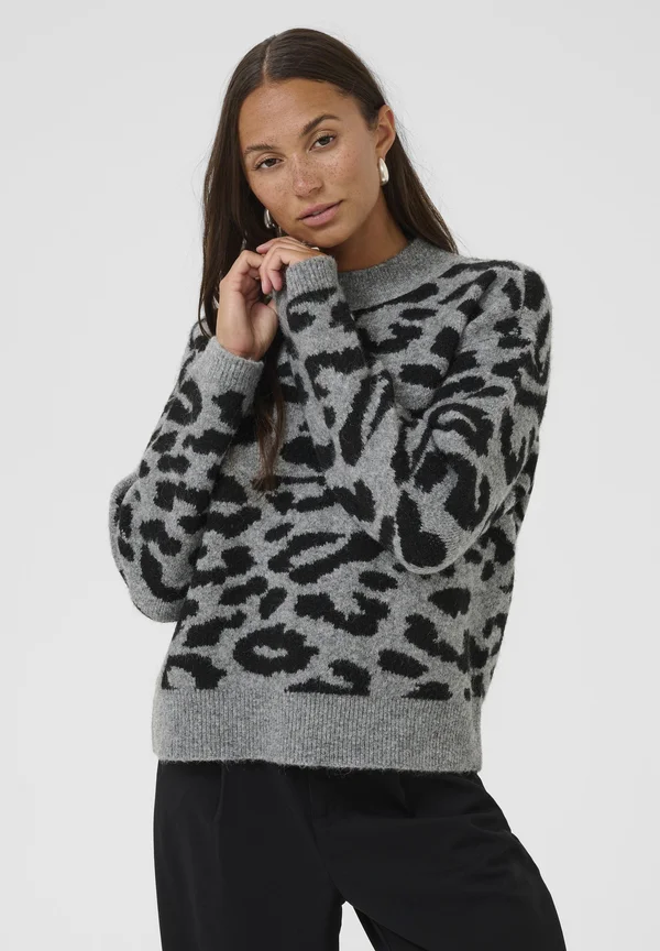 SANDRA PULLOVER - Jumper - lgm black leopard