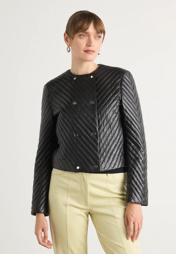 SANDRU - Leather jacket - black