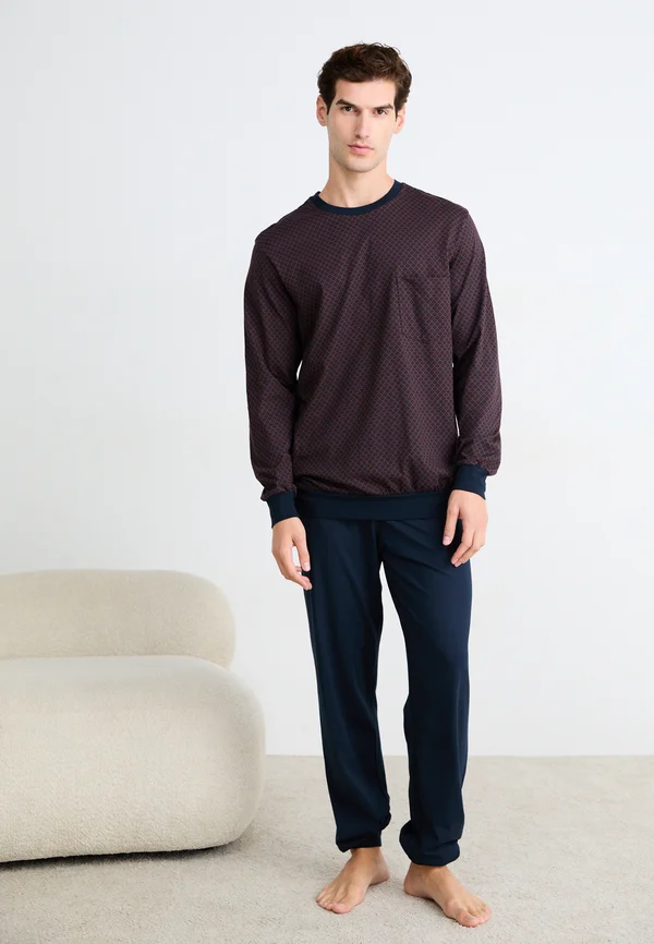 SCHLAFANZUG LANG - Pyjamas - rotbraun