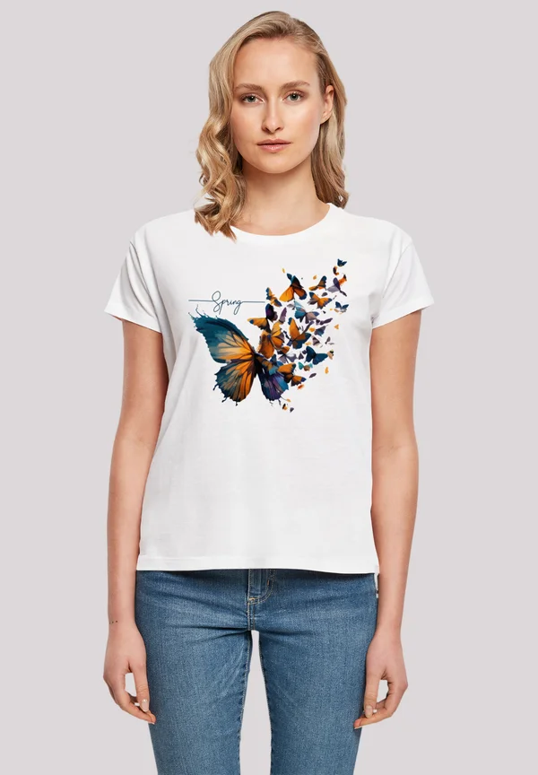 SCHMETTERLING - Print T-shirt - weiß