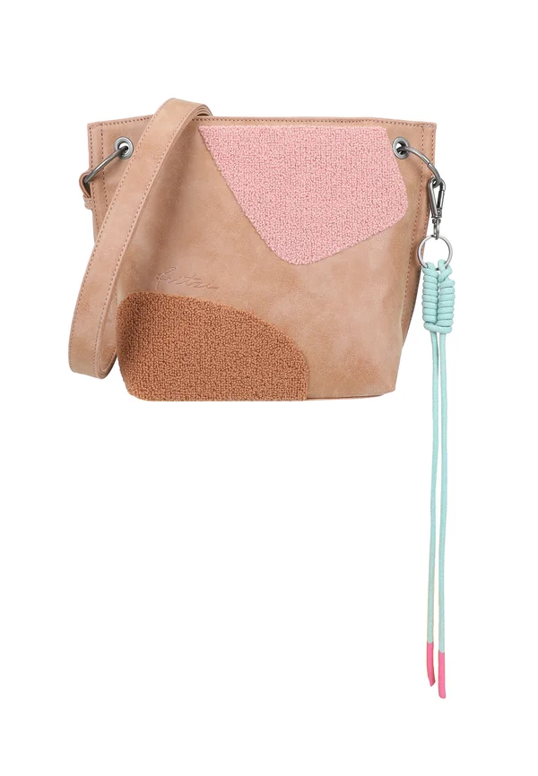 SCHULTERT LIMITED HAPPY FLOCKED JIVE SOFT BERRY - Cross body bag - beige