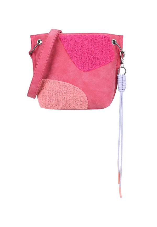 SCHULTERT LIMITED HAPPY FLOCKED JIVE SOFT BERRY - Cross body bag - pink