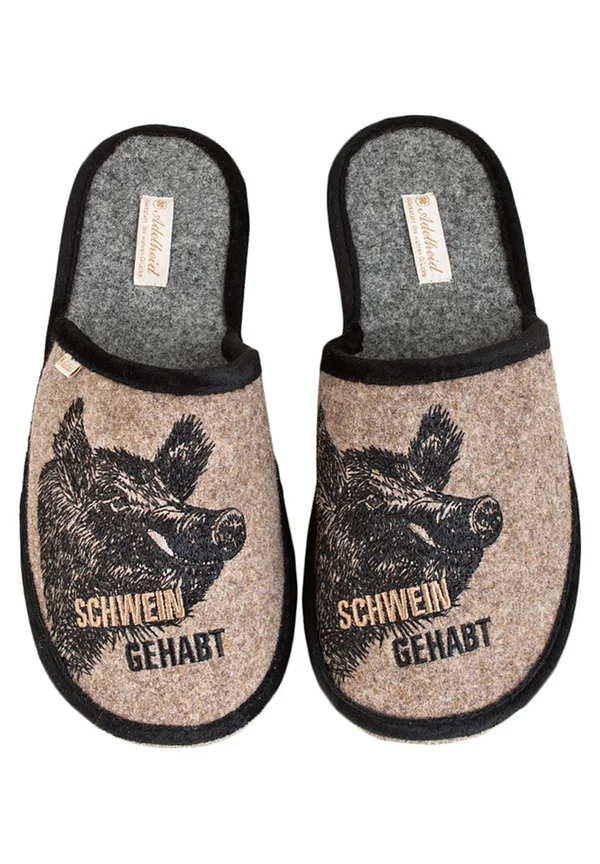 SCHWEIN GEHABT  - Slippers - haselnuss