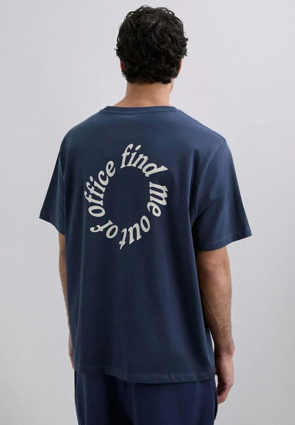 SCOUTOFOFFICE - Print T-shirt - navy