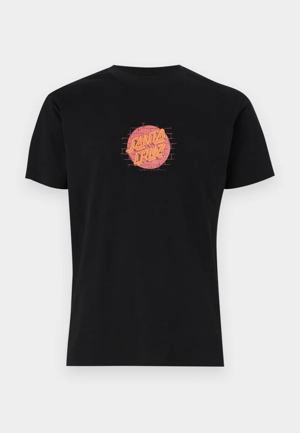 SCRAWL BRICK DOT FRONT UNISEX - Print T-shirt - black