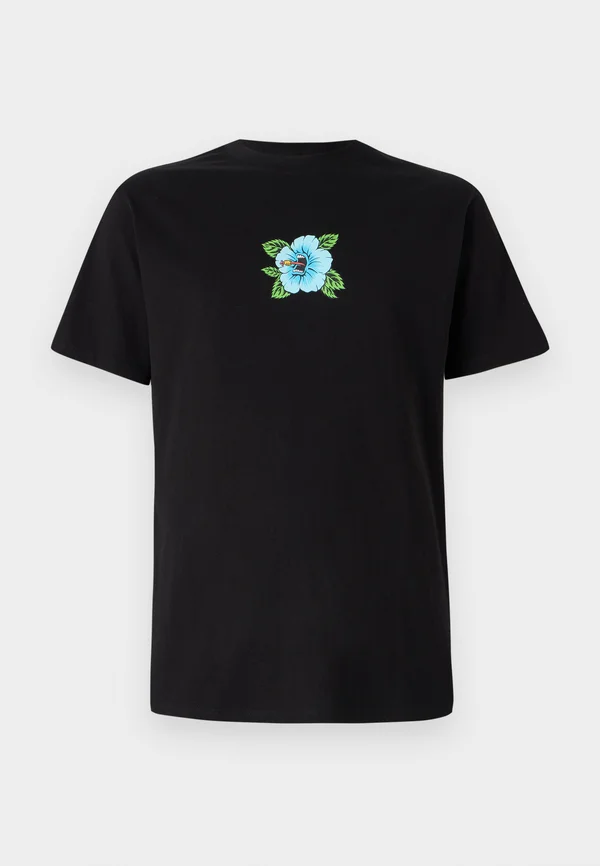 SCREAMING HIBISCUS FRONT UNISEX - Print T-shirt - black