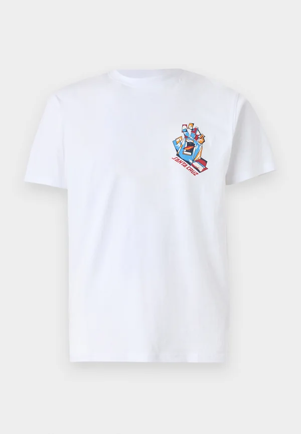 SCREAMING SCRATCHED HAND STRIP UNISEX - Print T-shirt - white