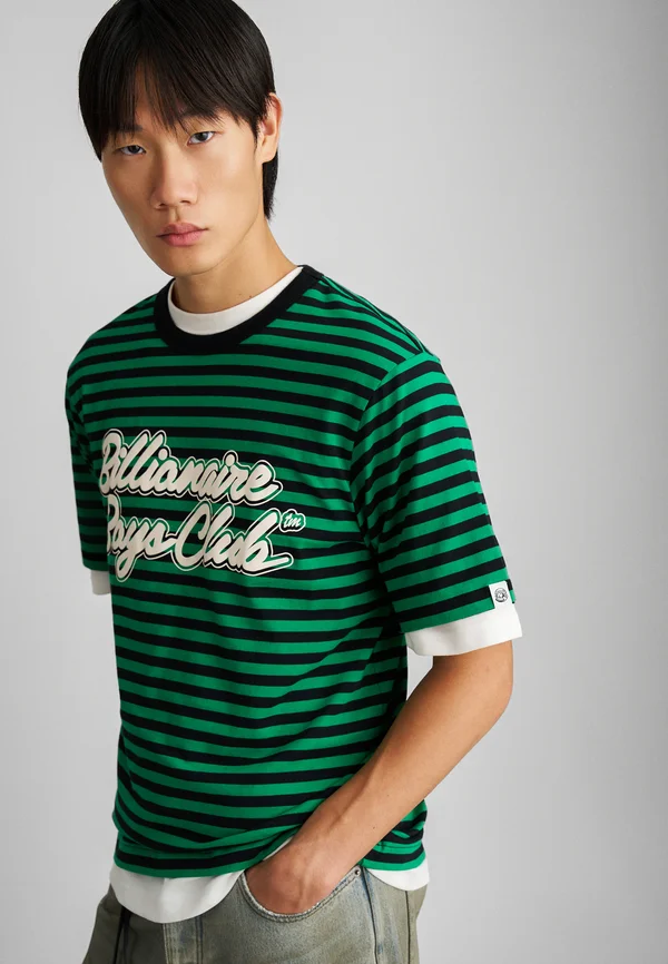 SCRIPT ASTRO STRIPE - Print T-shirt - green/black