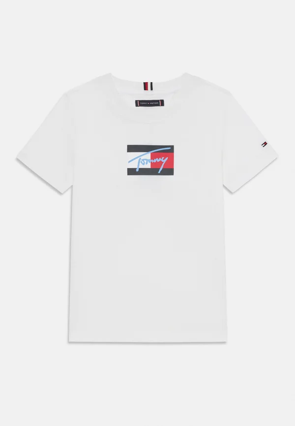 SCRIPT FLAG UNISEX - Print T-shirt - white