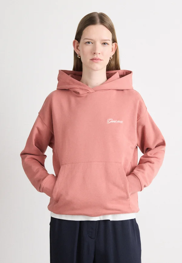 SCRIPT GRAPHIC HOODIE - Sweatshirt - faded brick