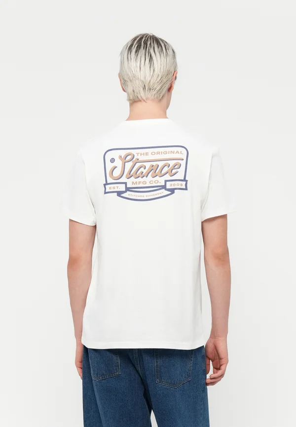SCRIPT SEAL - Print T-shirt - white/black/yellow