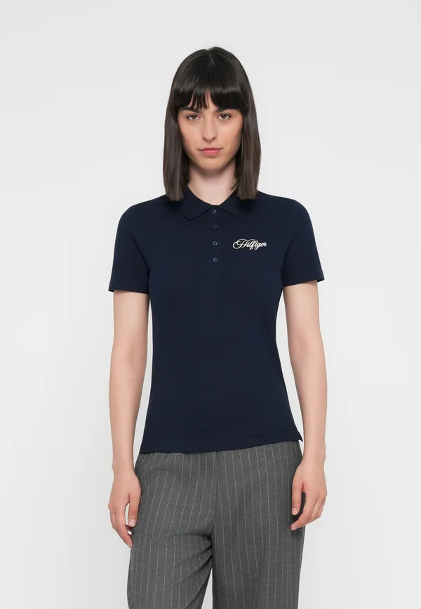 SCRIPT SLIM - Polo shirt - dark night navy