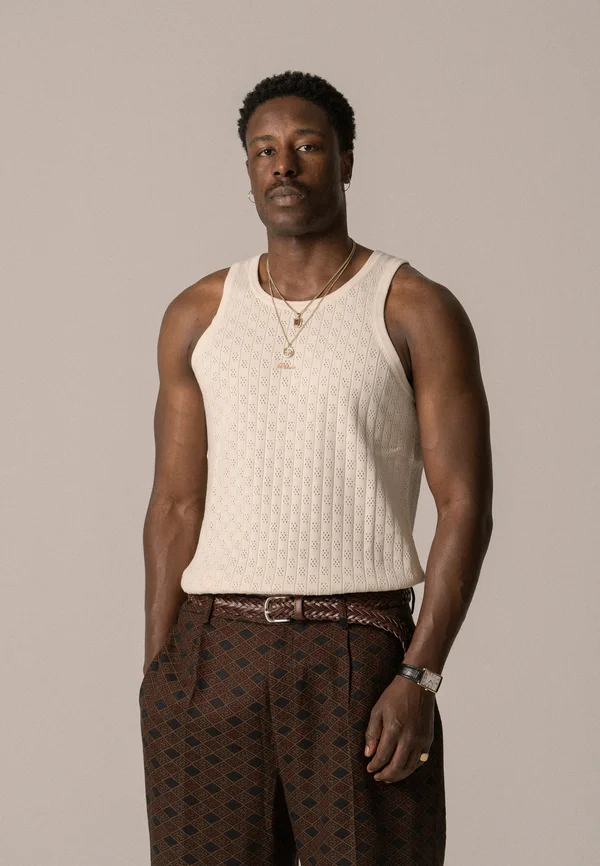 SCRIPT TANK UNISEX - Top - antique white