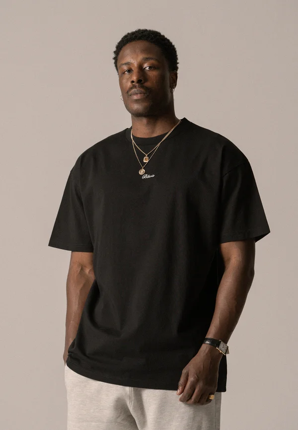 SCRIPT TEE UNISEX - Basic T-shirt - black