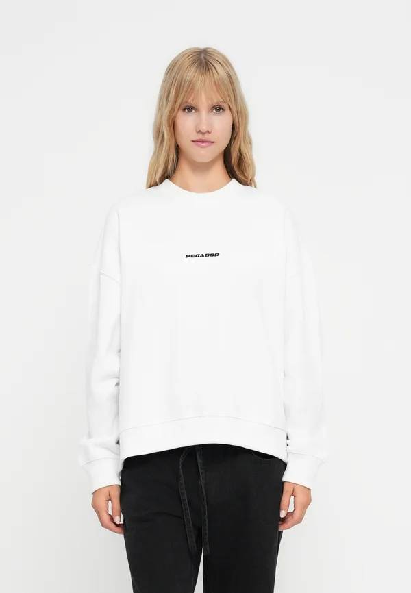 SELA OVERSIZED SWEATER - Sweatshirt - white/black