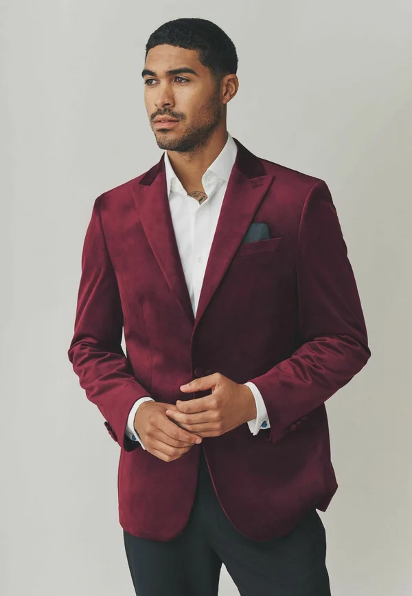 SELF LAPEL - REGULAR FIT - Blazer jacket - burgundy red